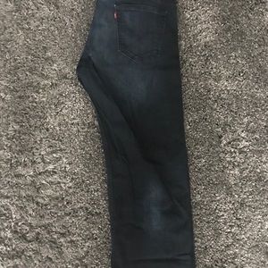 Levi’s 569 Dark blue and black denim.